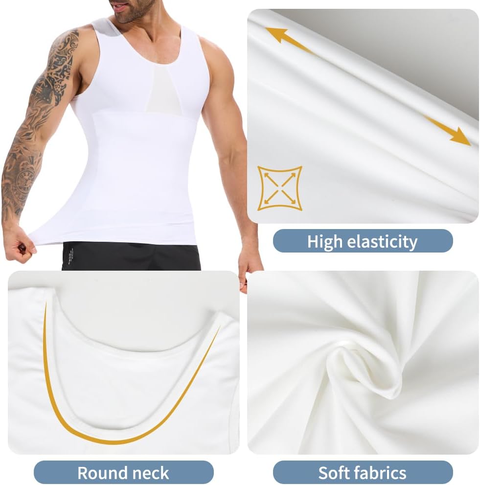 Detalle 2 de SLIMBELLE Body Shaper ärmlös kompressionströja för män