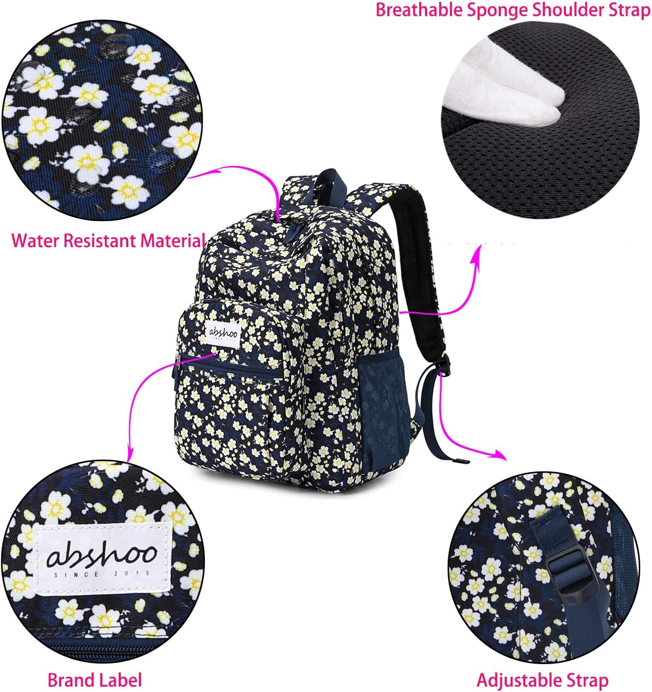 Thumbnail 2 de abshoo Classical Basic Travel Backpack (Water-Resistant Polyester) for School