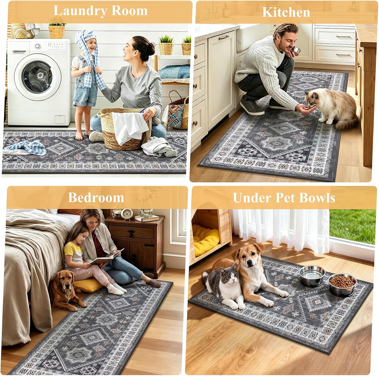 Thumbnail 5 de HEBE Boho Kitchen Rug Set 3-Piece ⚙