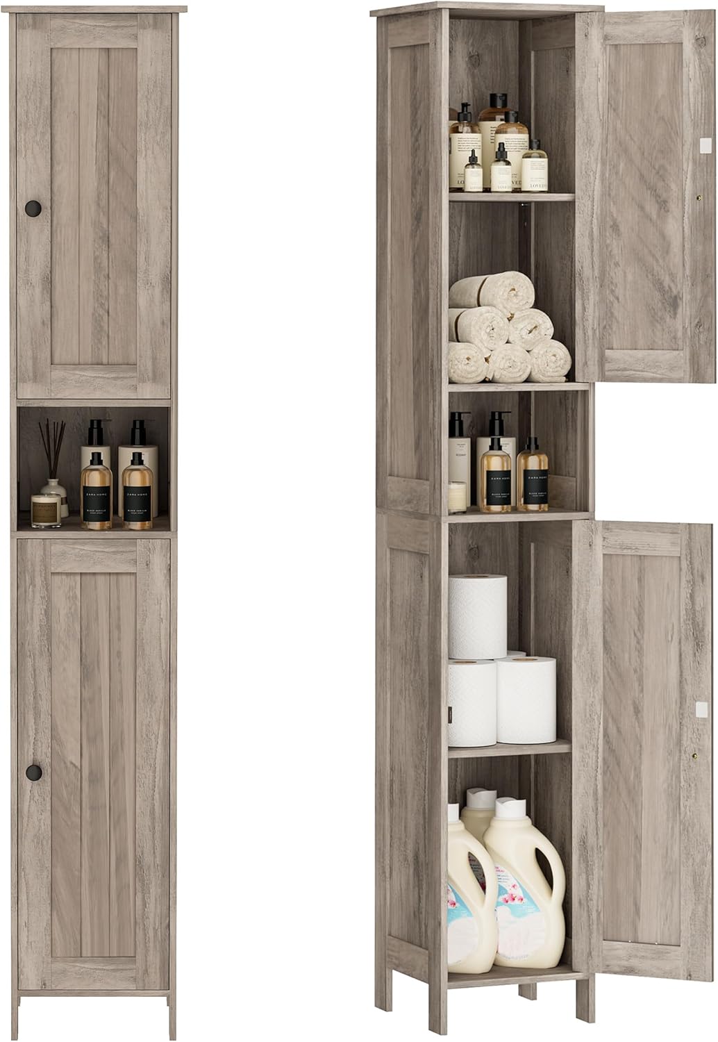 Detalle de Homleke Bathroom Storage Cabinet, 11.8-inch Wide