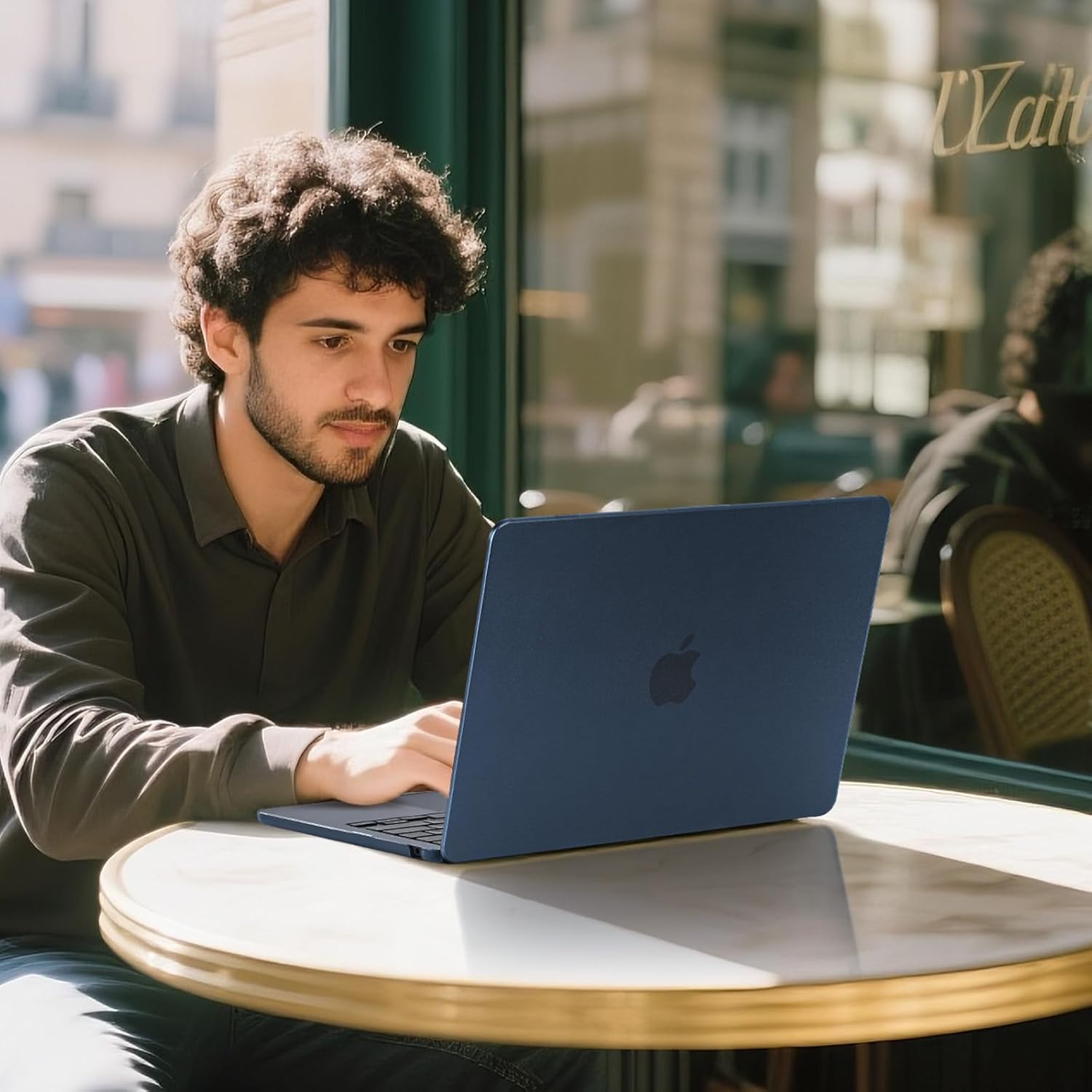 Thumbnail 6 de BlueSwan Matt Hülle für MacBook Air 15 Zoll (2023–2026) – ultradünne Hartschale im Mitternacht-Blau