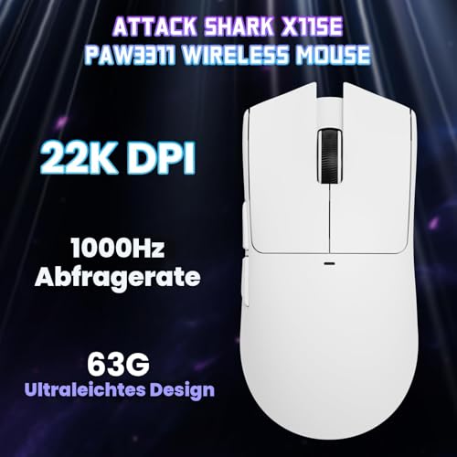Thumbnail 2 de ATTACK SHARK X11SE Kabellose Gaming-Maus – 63 g Leichtgewicht mit PAW3311-Sensor