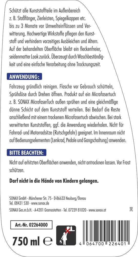 Thumbnail 1 de SONAX Xtreme Ceramic KunststoffVersiegelung (750 ml) – Pflege für unbemalte Kunststoffteile