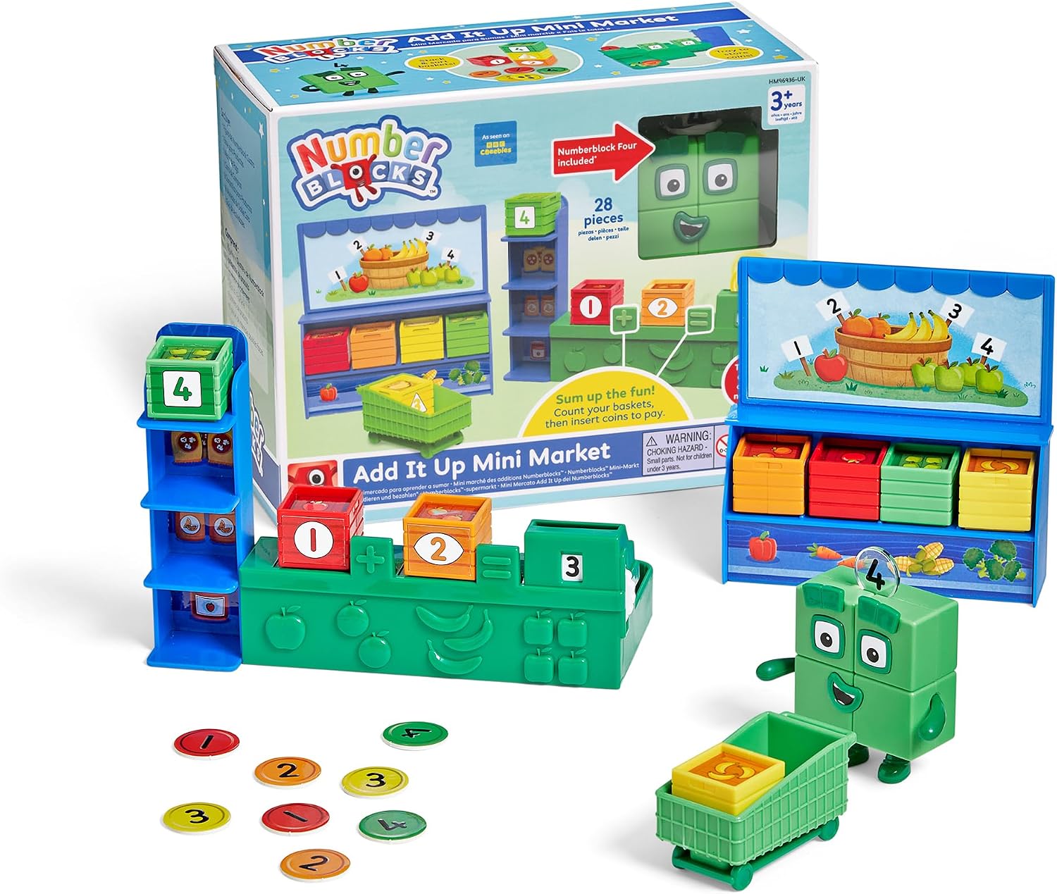 Learning Resources Numberblock Vier – Verkaufs- und Zählspaß für Kinder ab 3 Jahren