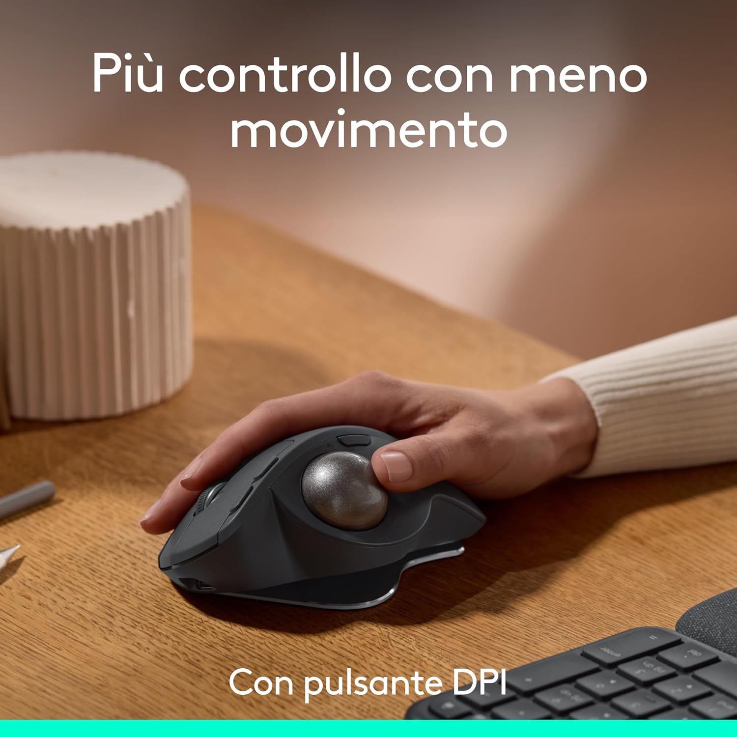 Thumbnail 1 de Logitech MX Ergo S: mouse trackball wireless avanzato, ergonomico e ricaricabile con Bluetooth e dongle criptato