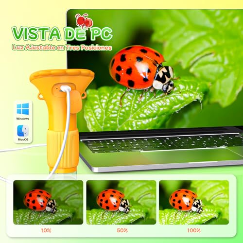 Thumbnail 3 de Microscopio Digital GeschenPark para Niños 1000X con pantalla IPS 2.0” y 8 LED, recargable