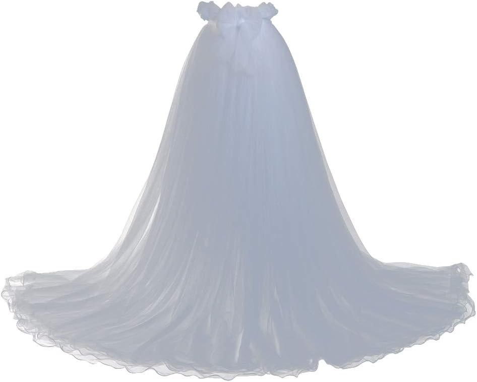 Thumbnail 6 de GraceArt detachable bridal train and tulle overskirt (chapel length)