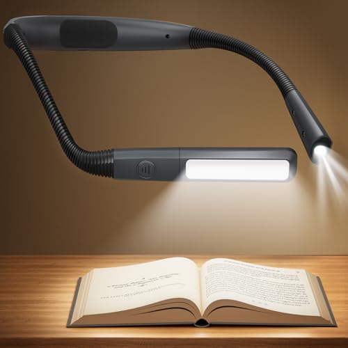 Detalle de Glocusent Luz de Lectura Recargable: lámpara de cuello con 5 colores y brillo regulable