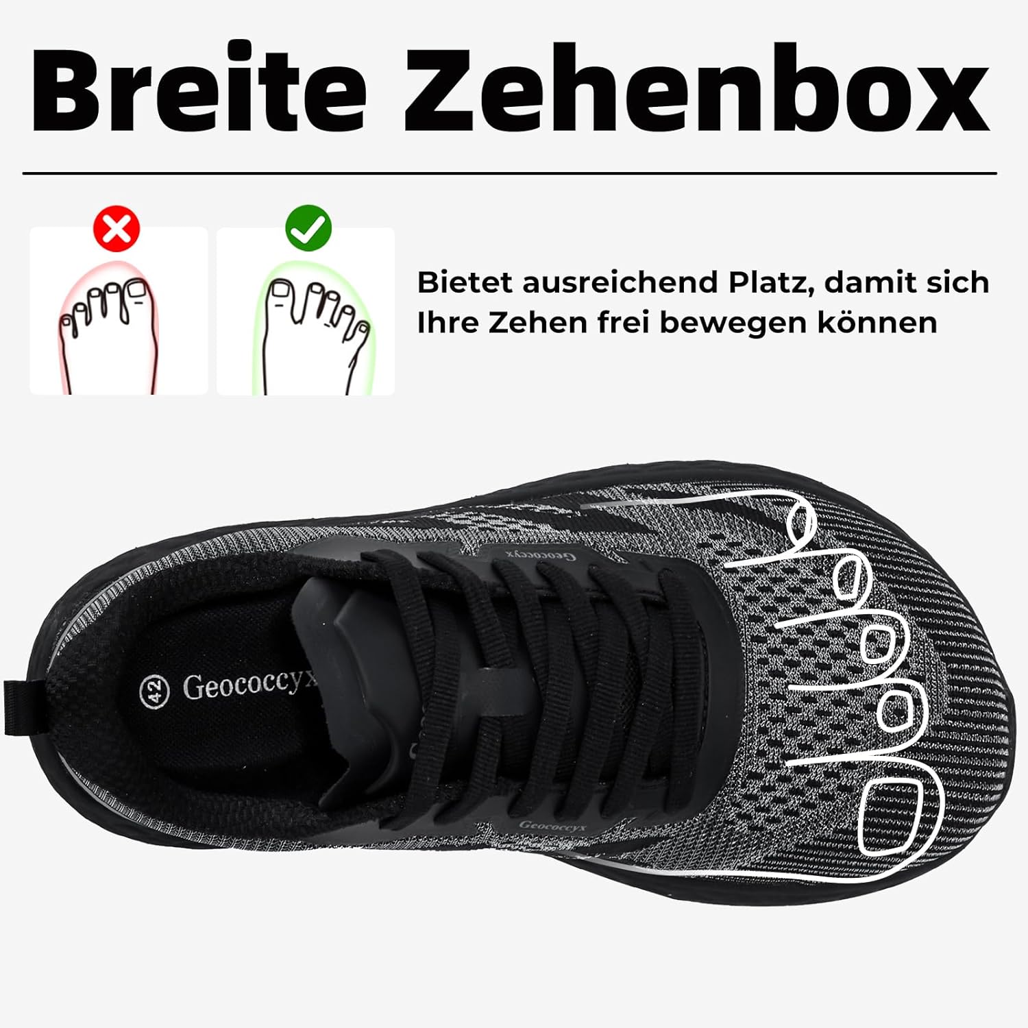 Thumbnail 1 de Geococcyx Herren Sneaker Breite Zehenbox