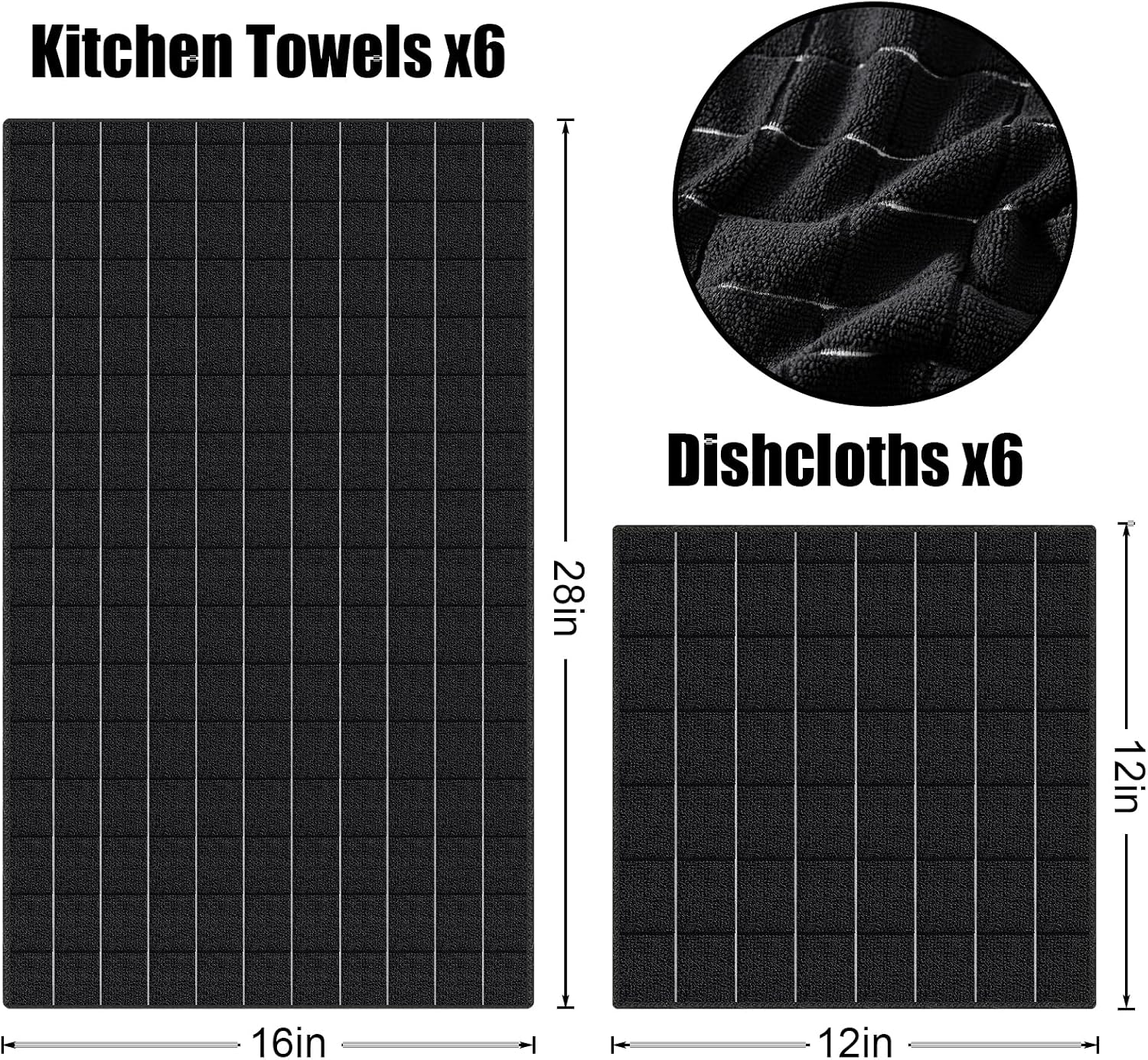 Thumbnail 5 de Homaxy Microfiber Kitchen Towels and Dishcloths Set — 20 Pack, Ultra-Absorbent & Non-Scratch