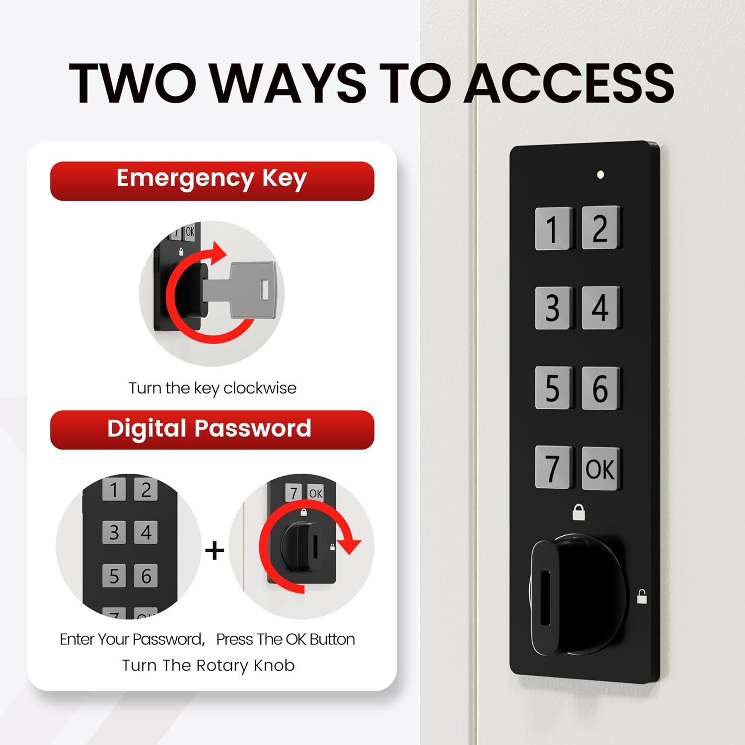 Thumbnail 3 de Grimtron 40 Keys Electronic Wall-Mounted Key Lock Box with Code (Private, Public & Password Hiding Mode)
