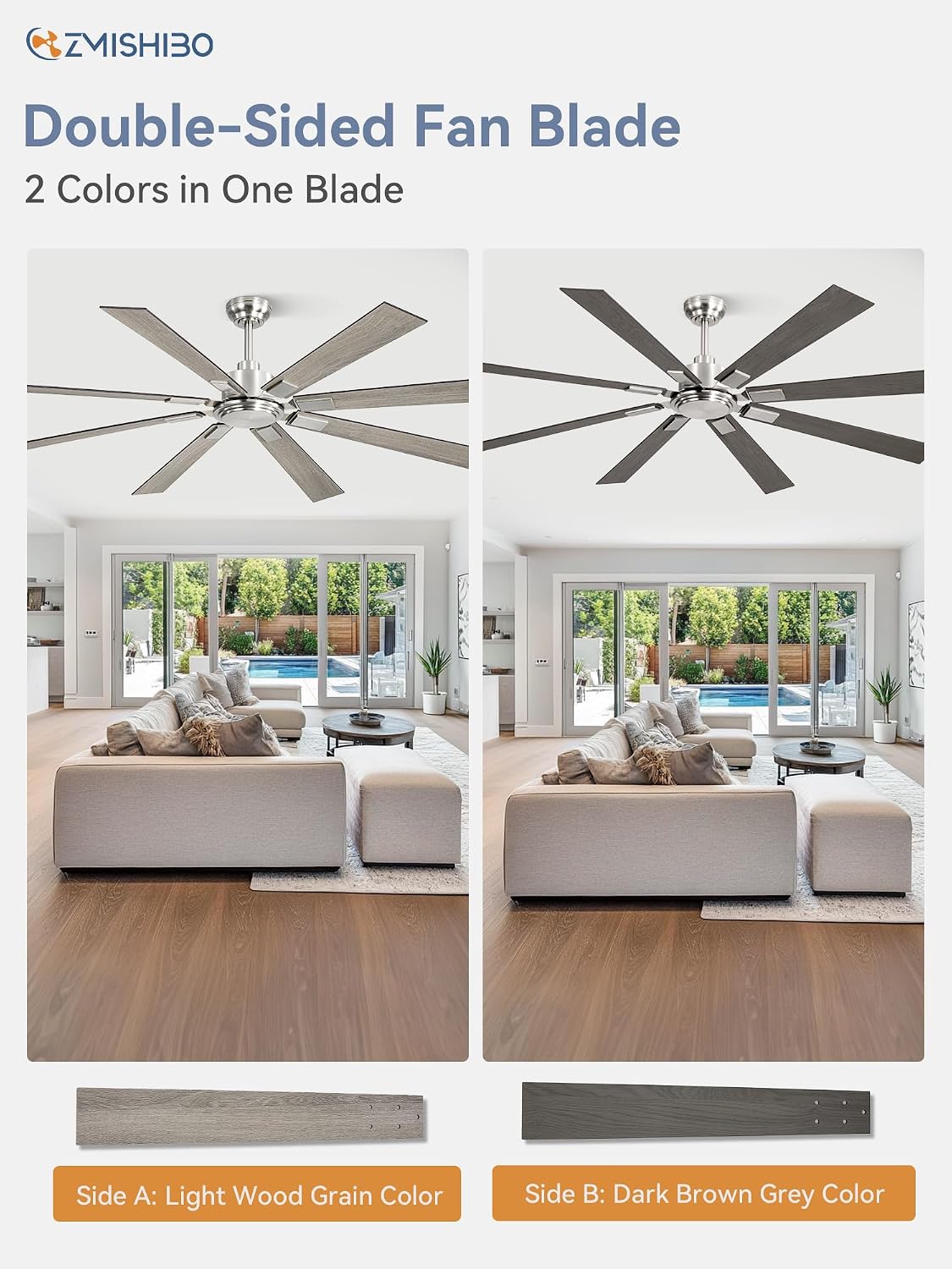 Detalle 2 de ZMISHIBO Ceiling Fan, 72-Inch