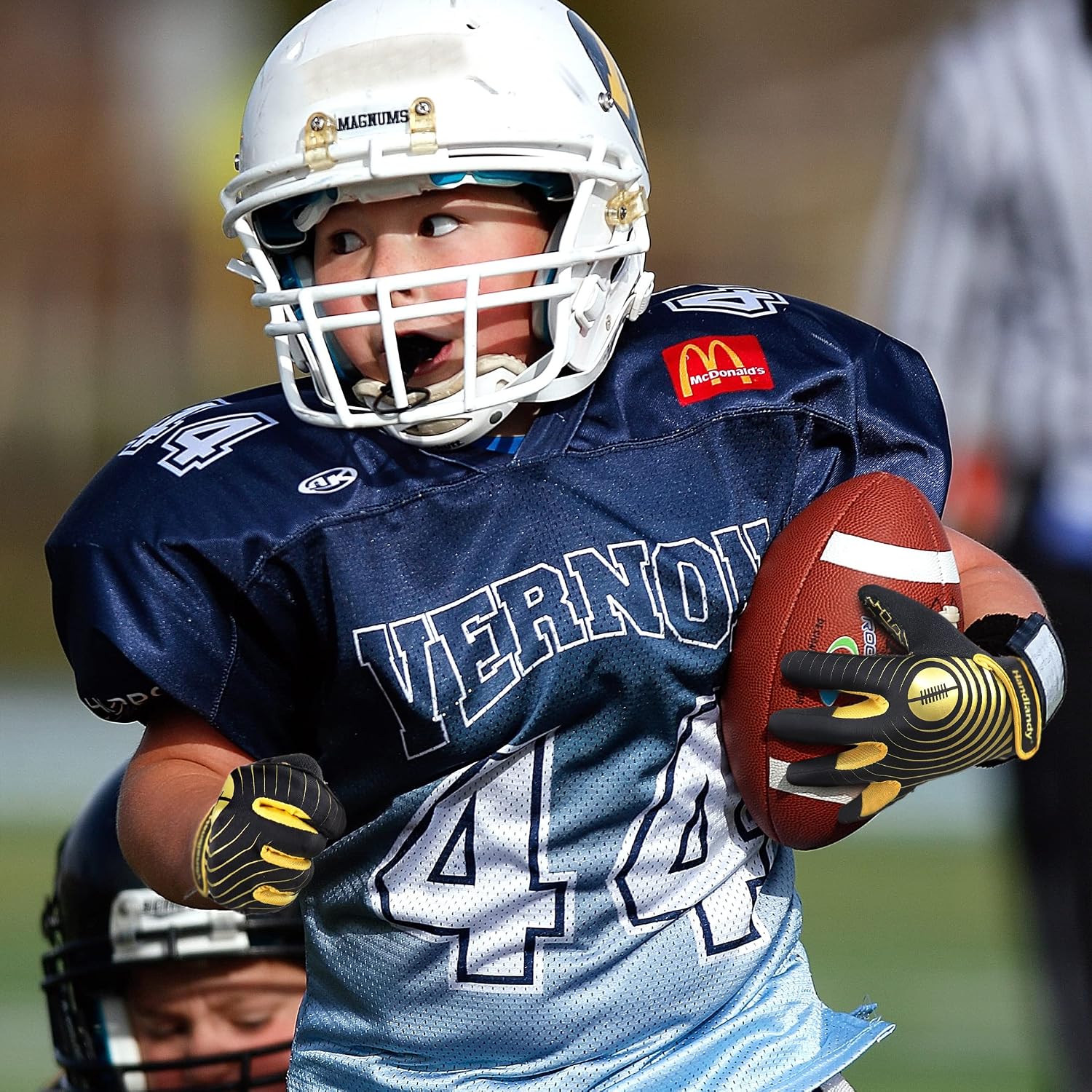 Detalle 2 de HANDLANDY Youth Football Gloves (Kids Sticky Receiver Gloves) with Tacky Silicone Palm Grip