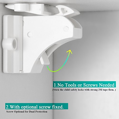 Thumbnail 7 de Vmaisi 20 Pack Magnetic Cabinet Locks with 2 Keys
