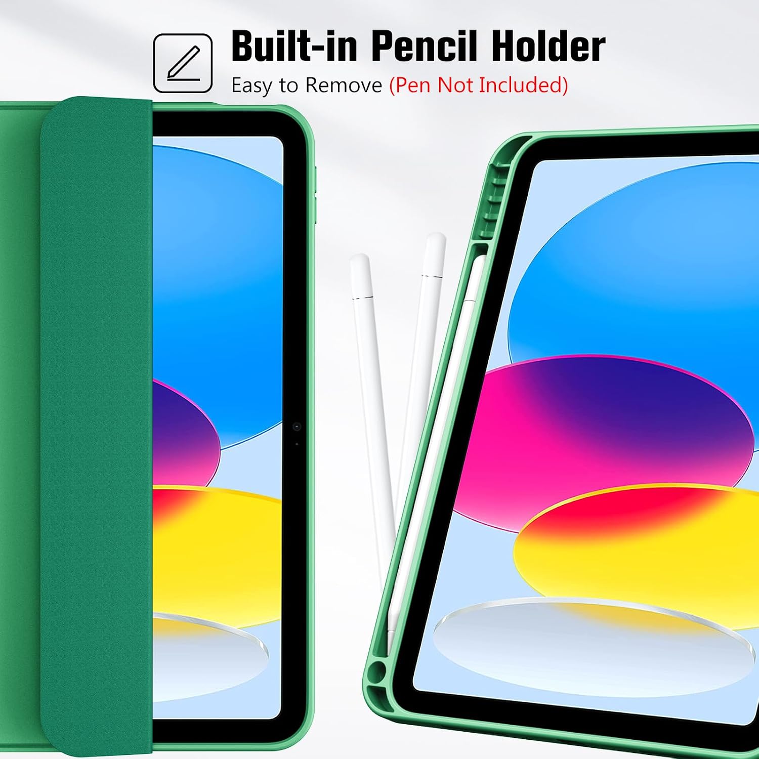 Thumbnail 2 de ProCase hybrid iPad case for 11-inch (A16) 2025 and iPad 10.9-inch (2022) with pencil holder – lightgreen