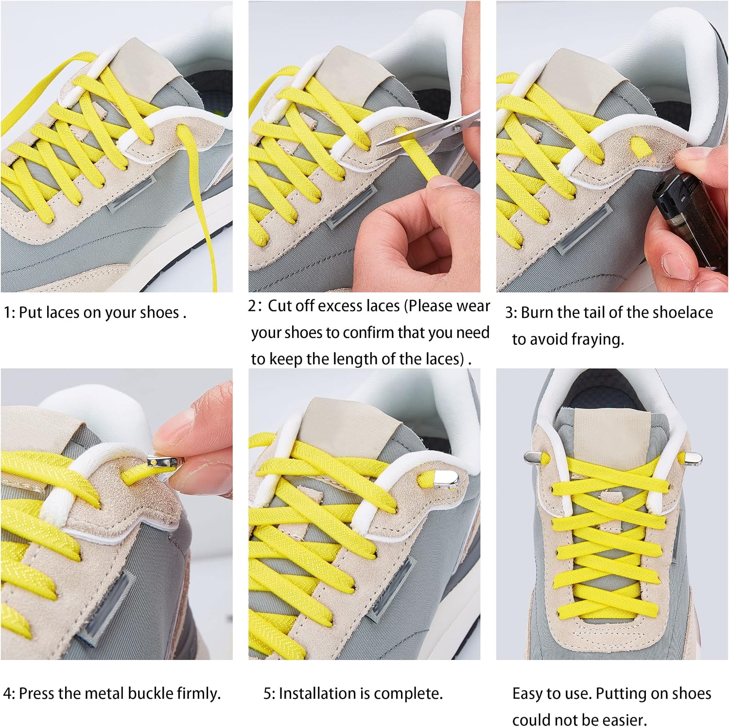 Detalle de Hstgaga Elastic Shoe Laces, 47-Inch
