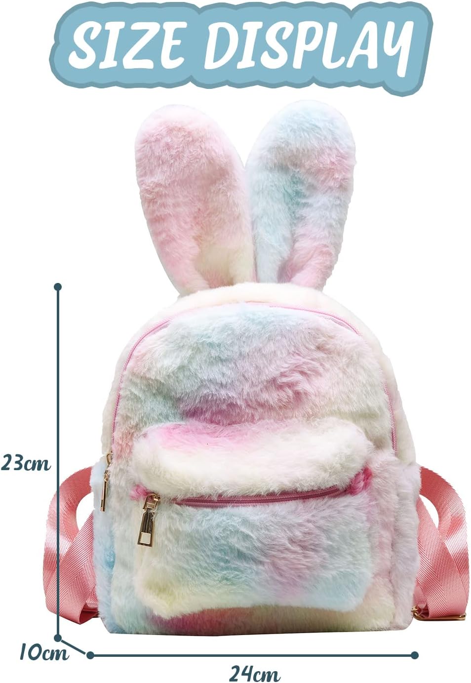 Detalle de Jywmsc Cute Bunny Backpack: Plush Rabbit Ears for Girls and Women