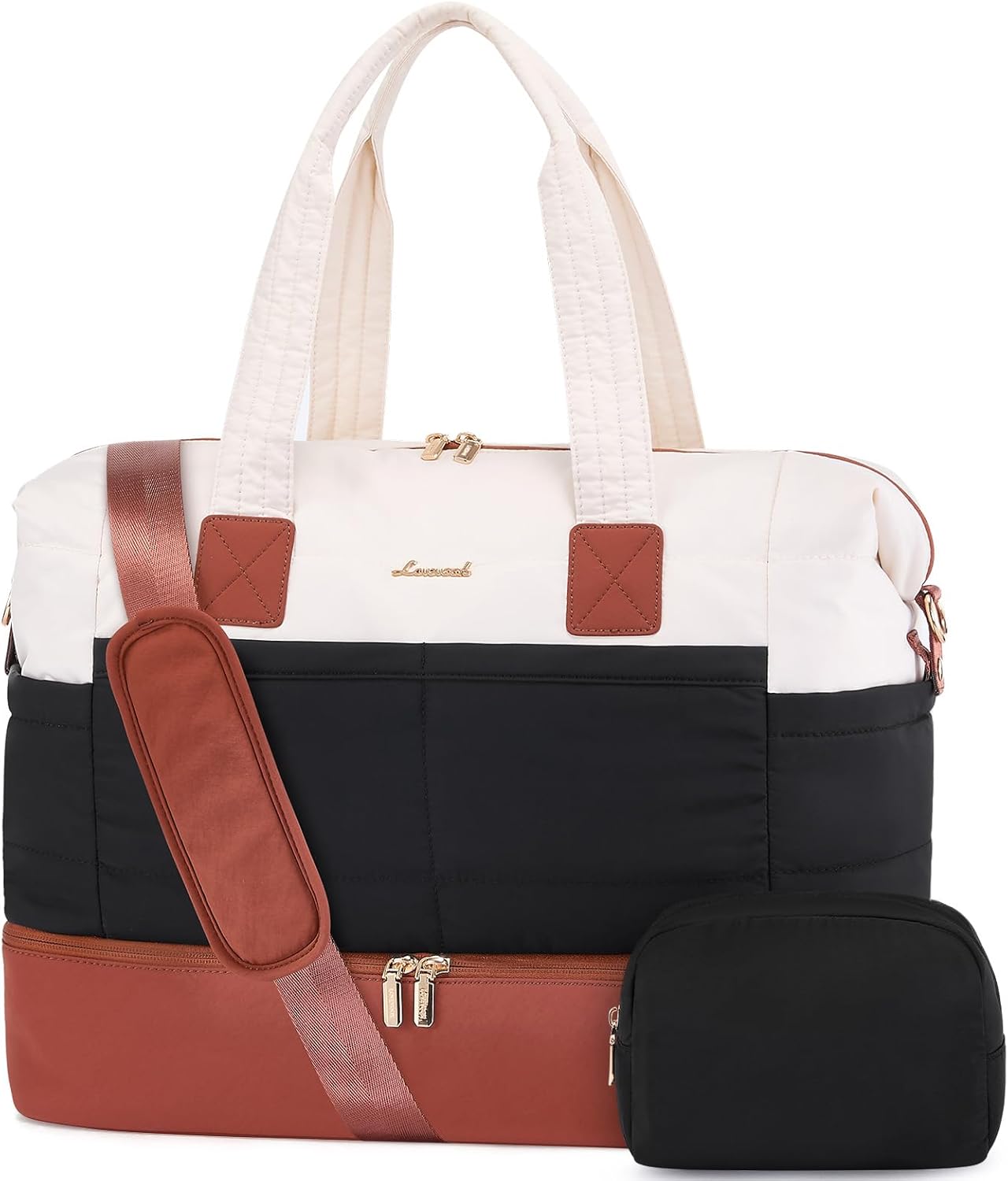 Detalle de LOVEVOOK Travel Duffle Bag: 40L Puffer Weekender with Shoe Compartment (2-Pack)