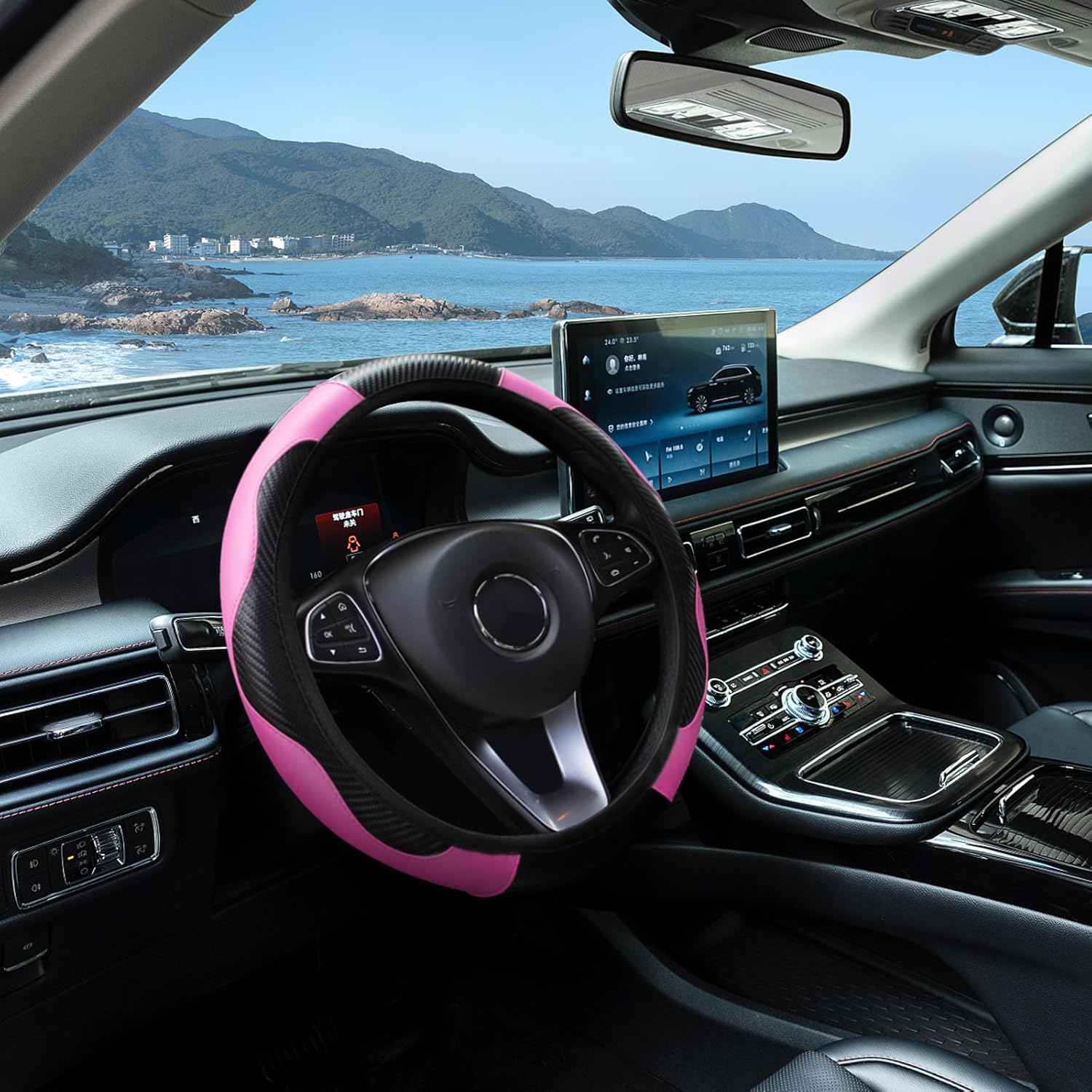 Detalle de Elegant Pink Steering Wheel Cover