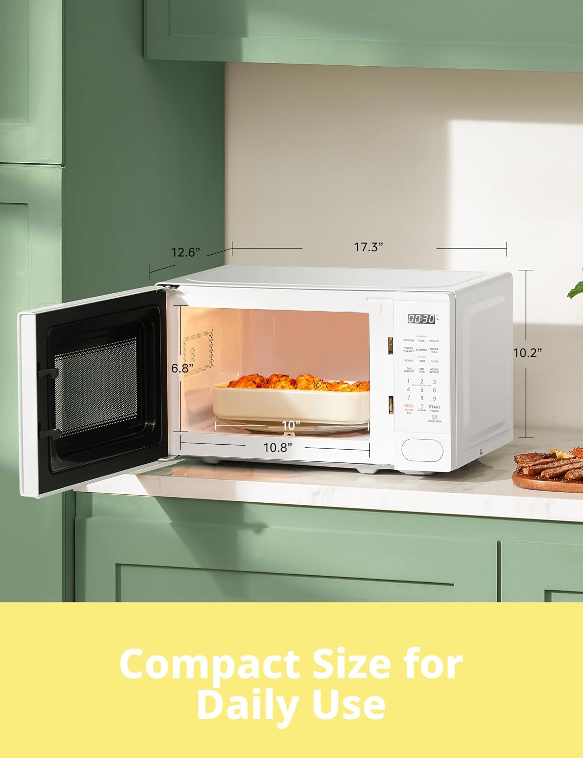 Thumbnail 3 de COMFEE CMO-C20M1WH Retro Microwave (700W) with 11 Power Levels and Multi-Stage Cooking