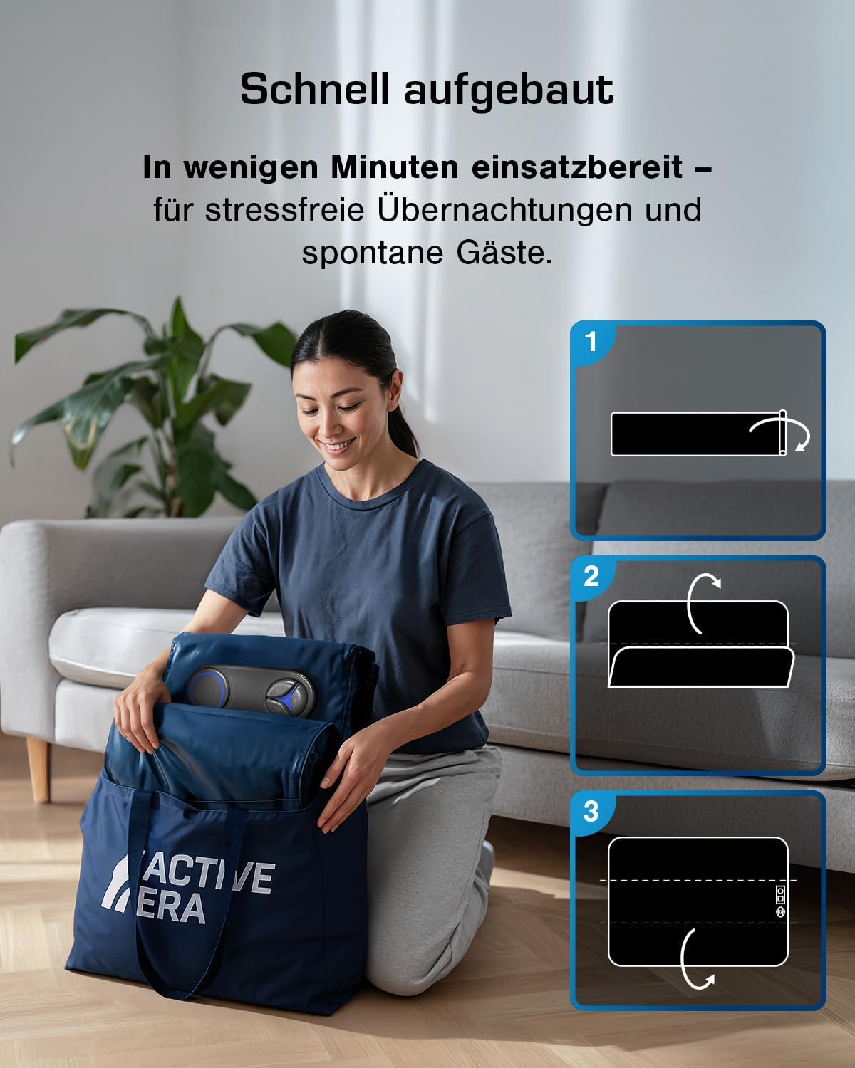Detalle de Active Era Luftbett 2 Personen 152×203×35,5 cm – Selbstaufblasend mit Elektro-Pumpe