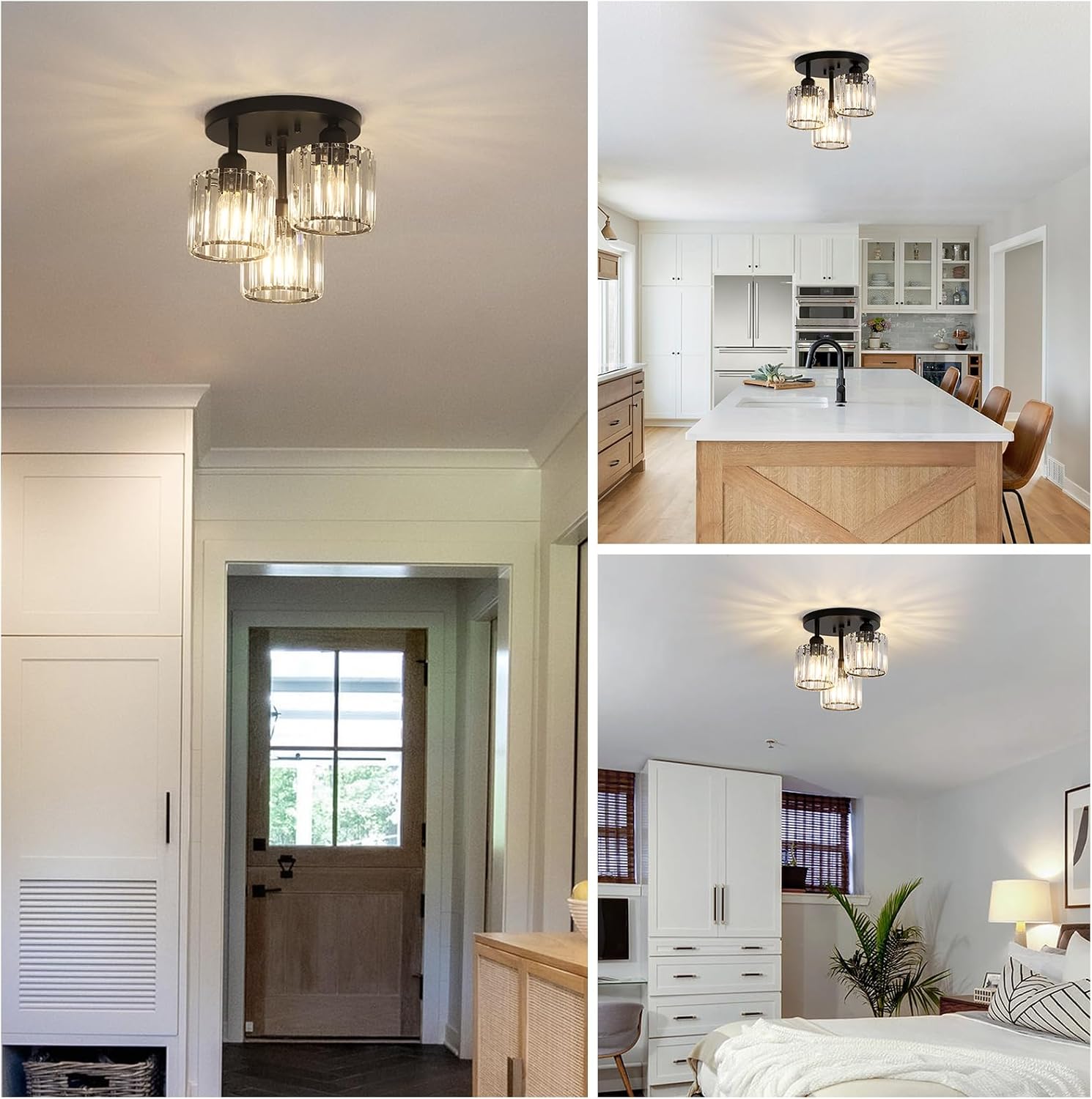 Thumbnail 6 de Rayofly Modern Crystal Chandelier 3-Light