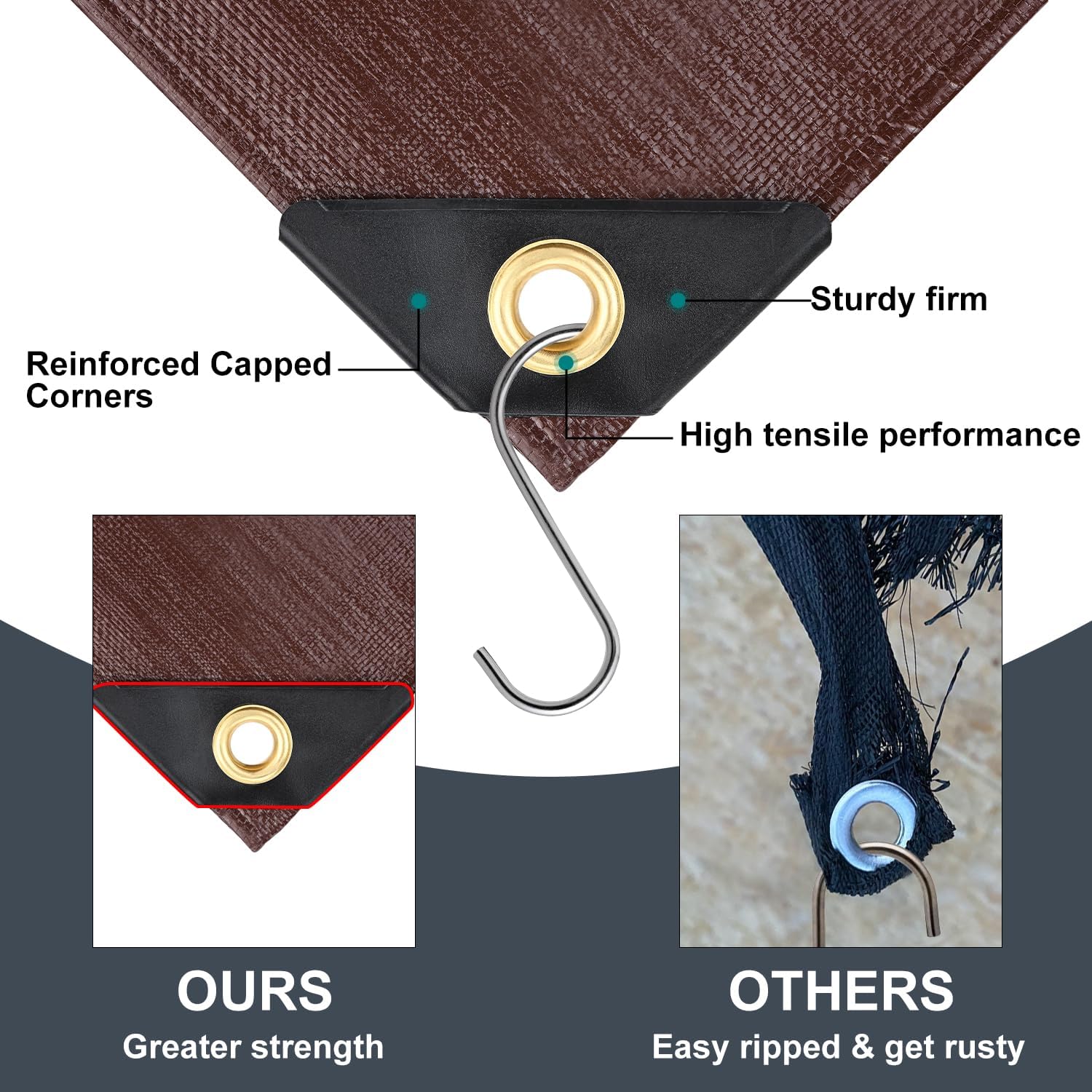 Thumbnail 3 de Patiobay Tarp 12x20FT (14 Mil) Heavy Duty Waterproof Poly Tarp with Grommets