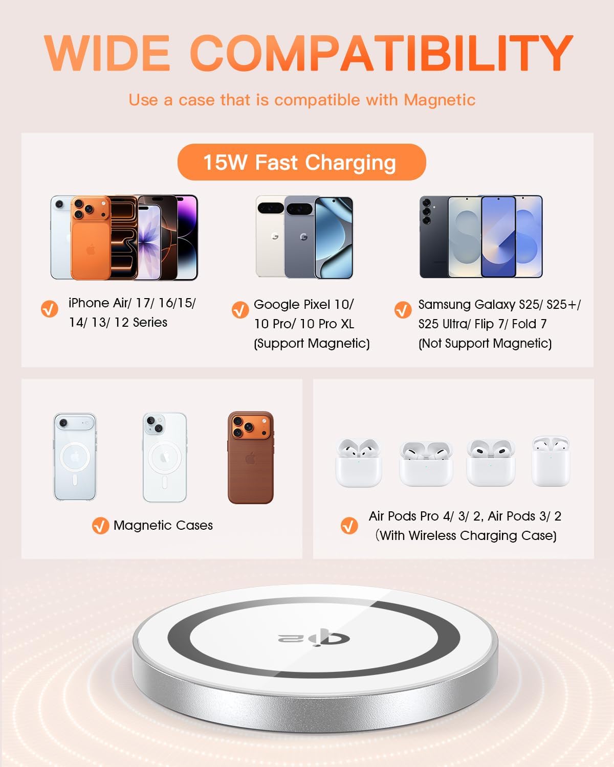 Thumbnail 5 de Mag-Safe Charger 2 Pack 15W Magnetic Wireless Pad
