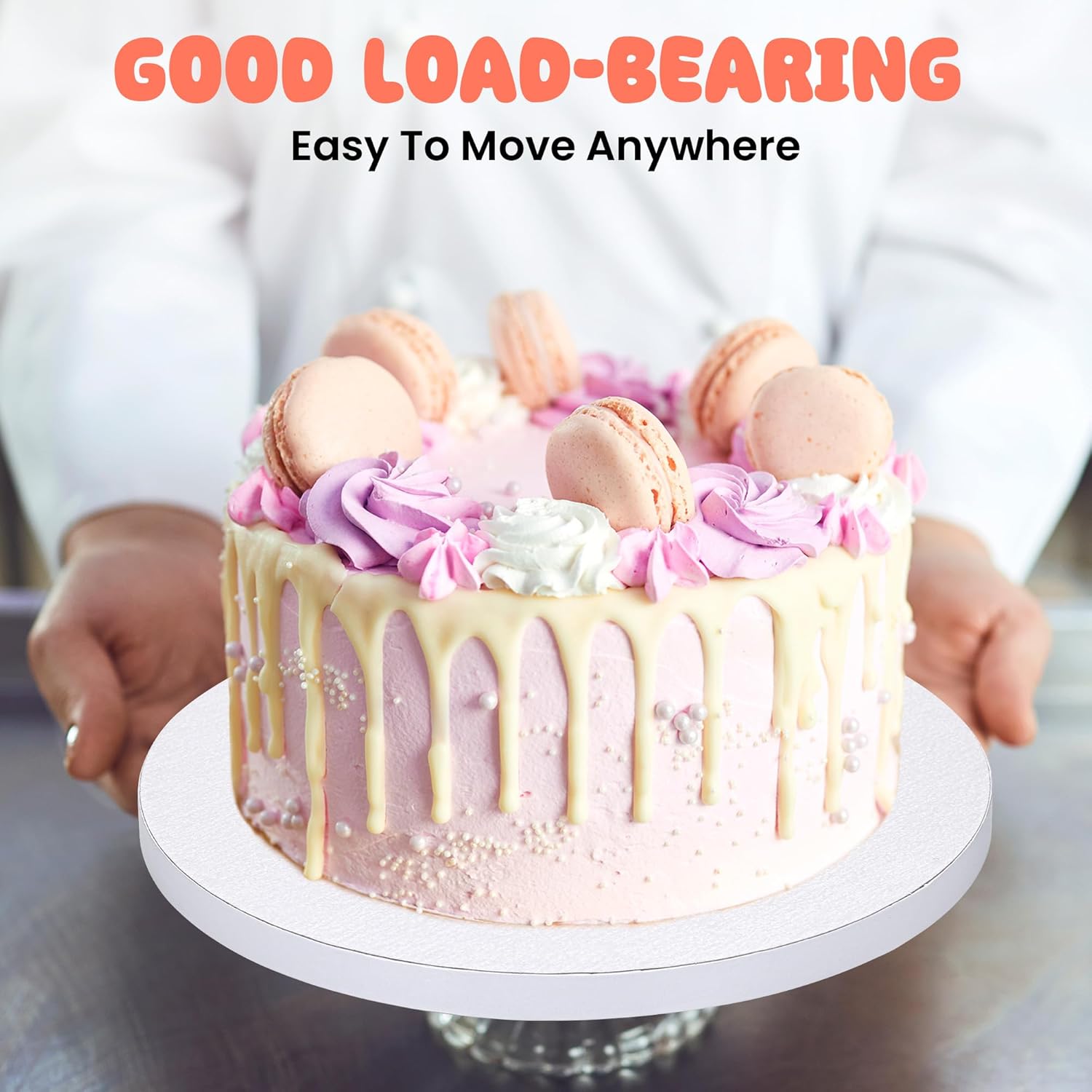 Thumbnail 4 de Yimomoyi 5 Pcs Round 10-Inch Thick White Cake Boards – Reusable, Multi-Purpose