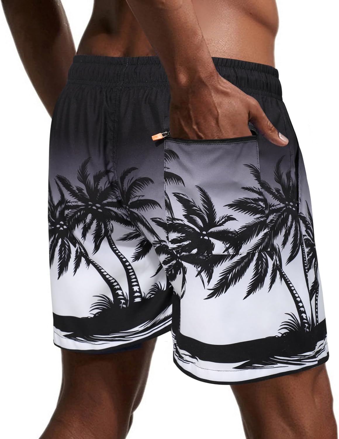 Detalle de Danfiki Pantaloncini Costume da Bagno Uomo con Cinta e Taschino in Rete a Rapida Asciugatura