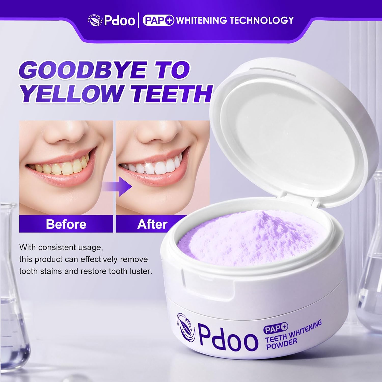 Thumbnail 3 de Teeth Whitening Powder Pap+ 40g – Effective, Enamel-Safe and Peroxide-Free Whitening at Home