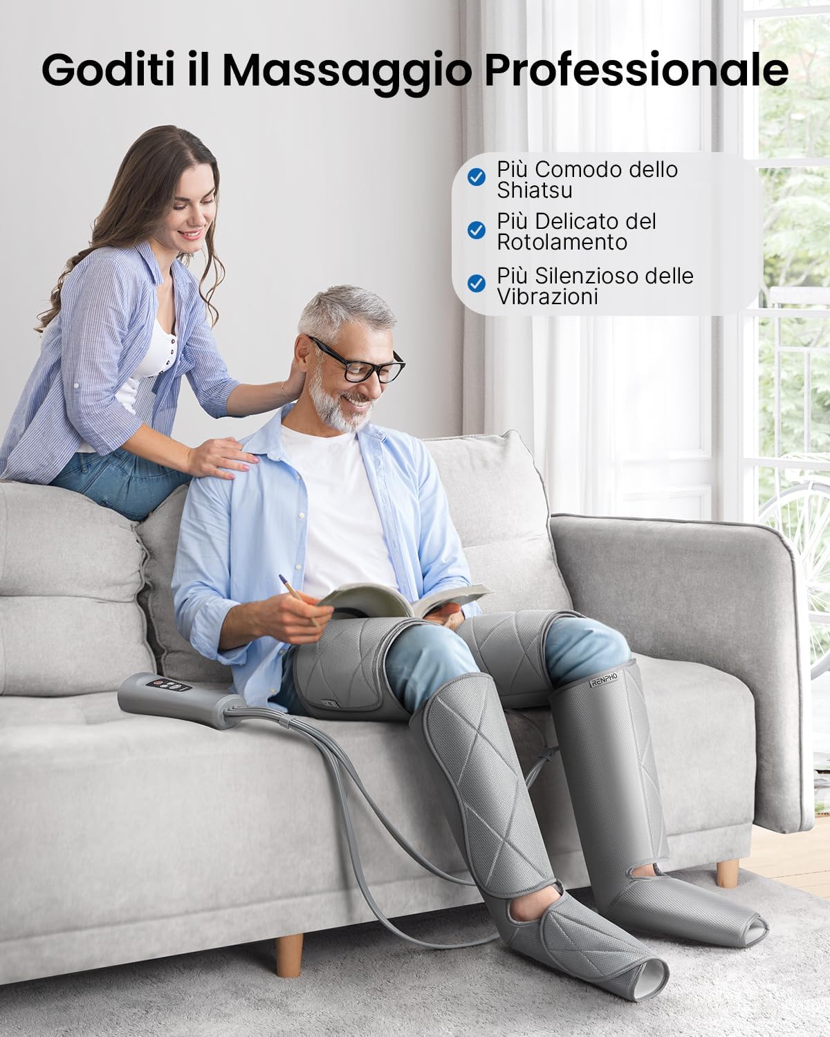 Thumbnail 1 de RENPHO massaggiatore gambe a compressione d’aria per piedi, polpacci e cosce con telecomando