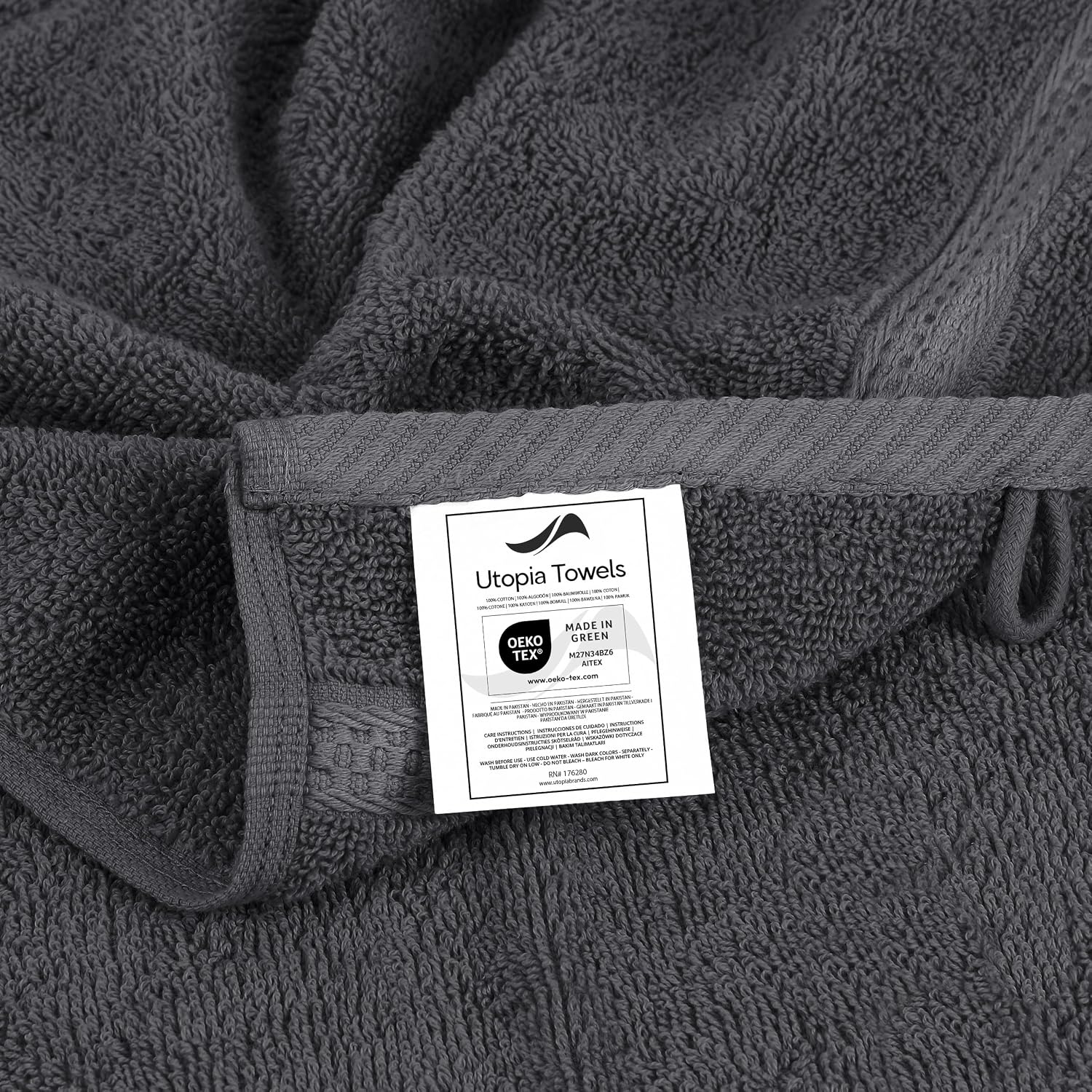 Thumbnail 6 de Utopia Towels gästhanddukar 30 x 50 cm, grå, 10-pack i bomull