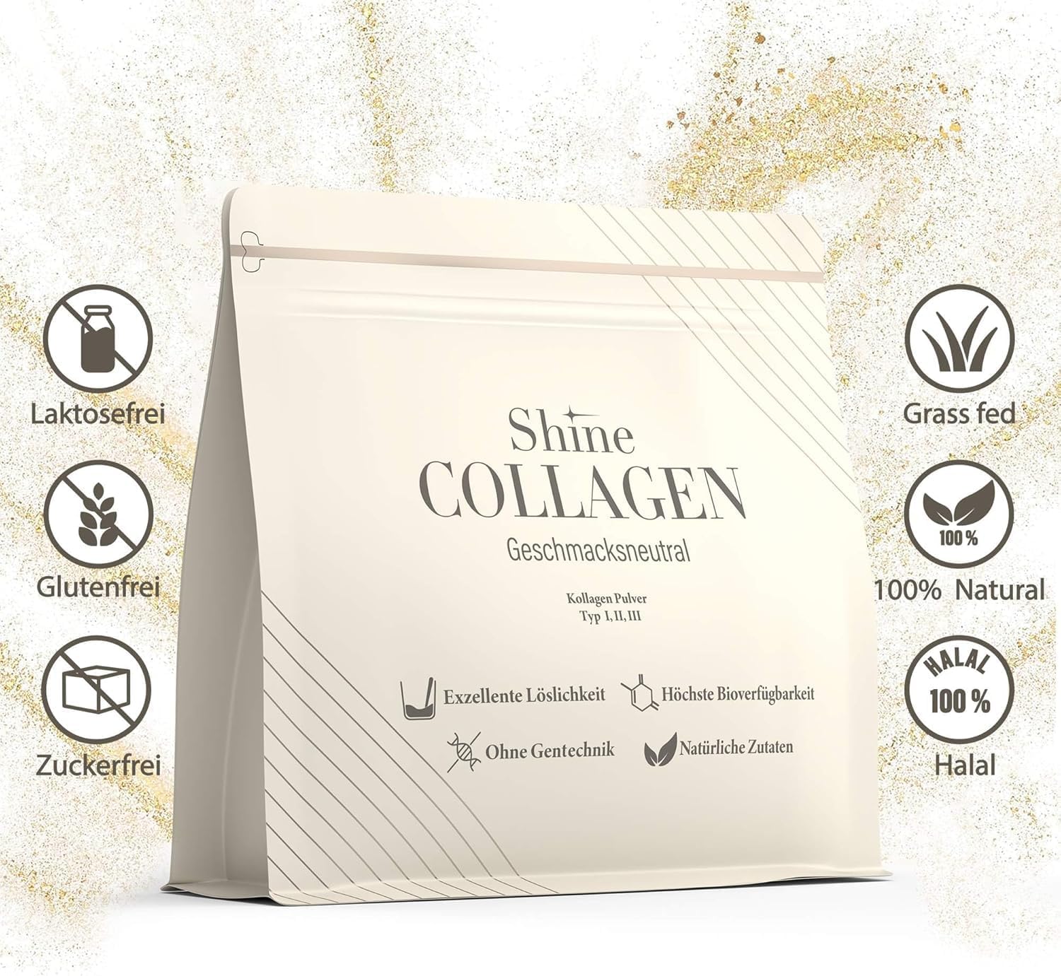 Thumbnail 2 de Shine Collagen Pulver 500 g – Kollagenpeptide Pulver 🍶