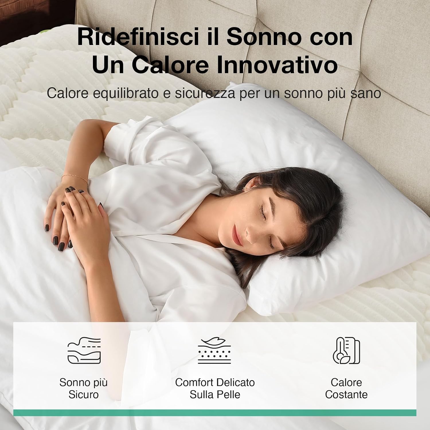 Detalle de Novilla Coprimaterasso Peluche 160x200 cm – Morbido, caldo eFacile da Lavare