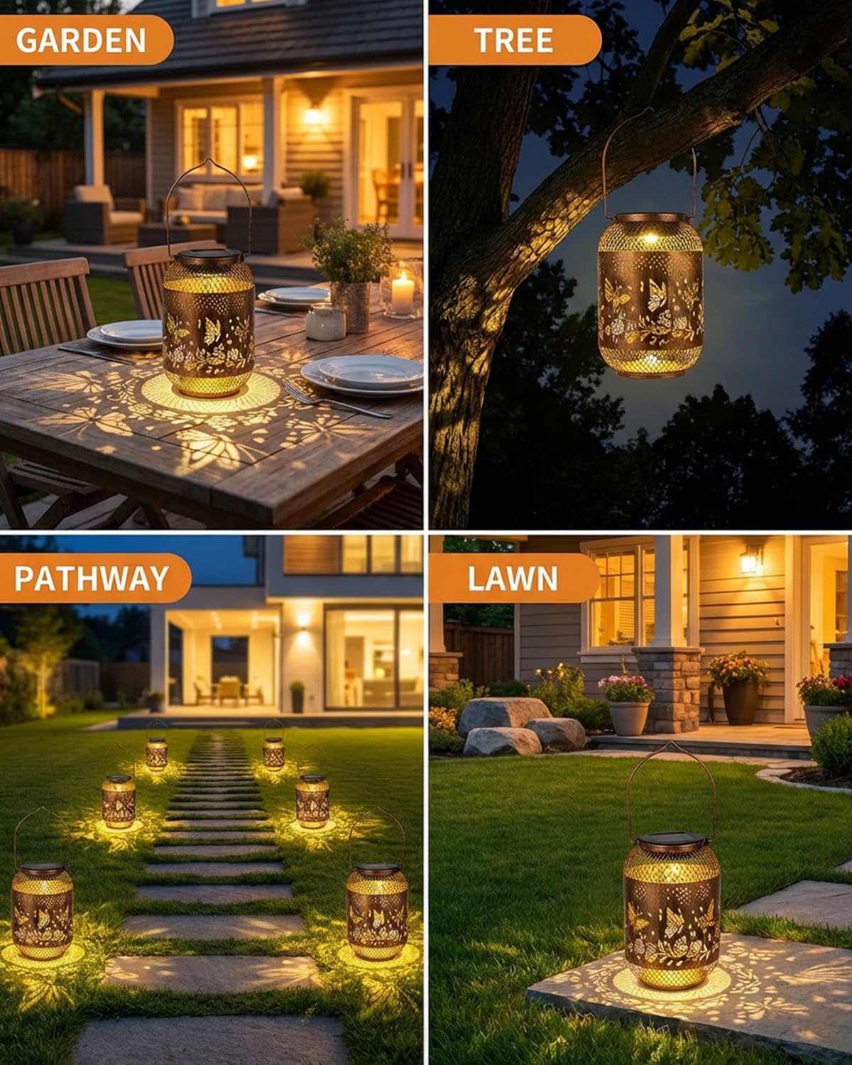 Thumbnail 5 de Solar Lanterns Light Butterfly Flower Solar Garden Lanterns (Outdoor, IP65) for patio and garden décor