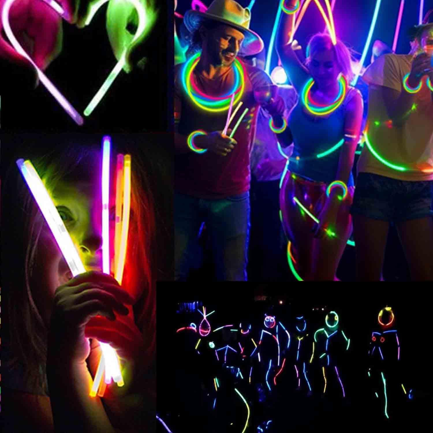 Thumbnail 2 de AuFiiy Knicklichter Party-Set für Kinder: 100 Leuchtstäbe & 100 Verbinder in 8 Farben