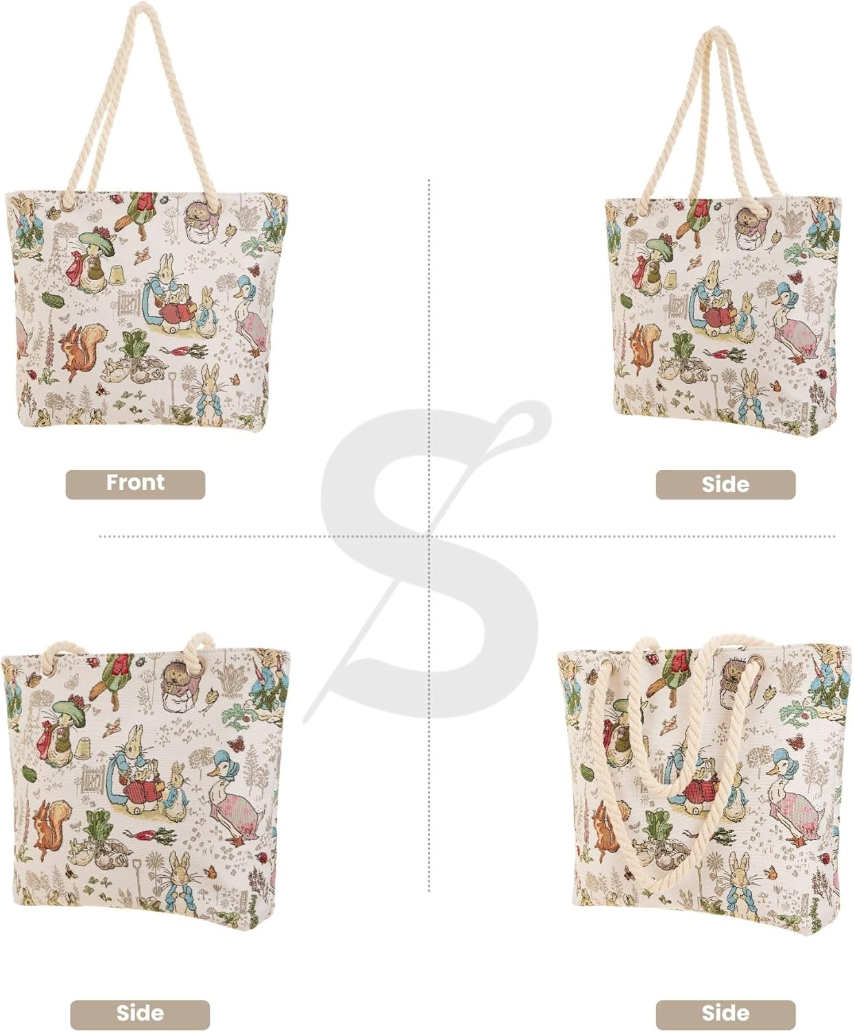 Thumbnail 3 de Signare Tapestry Beach Bag, Rope Handle and Zip Closure (BEACH)