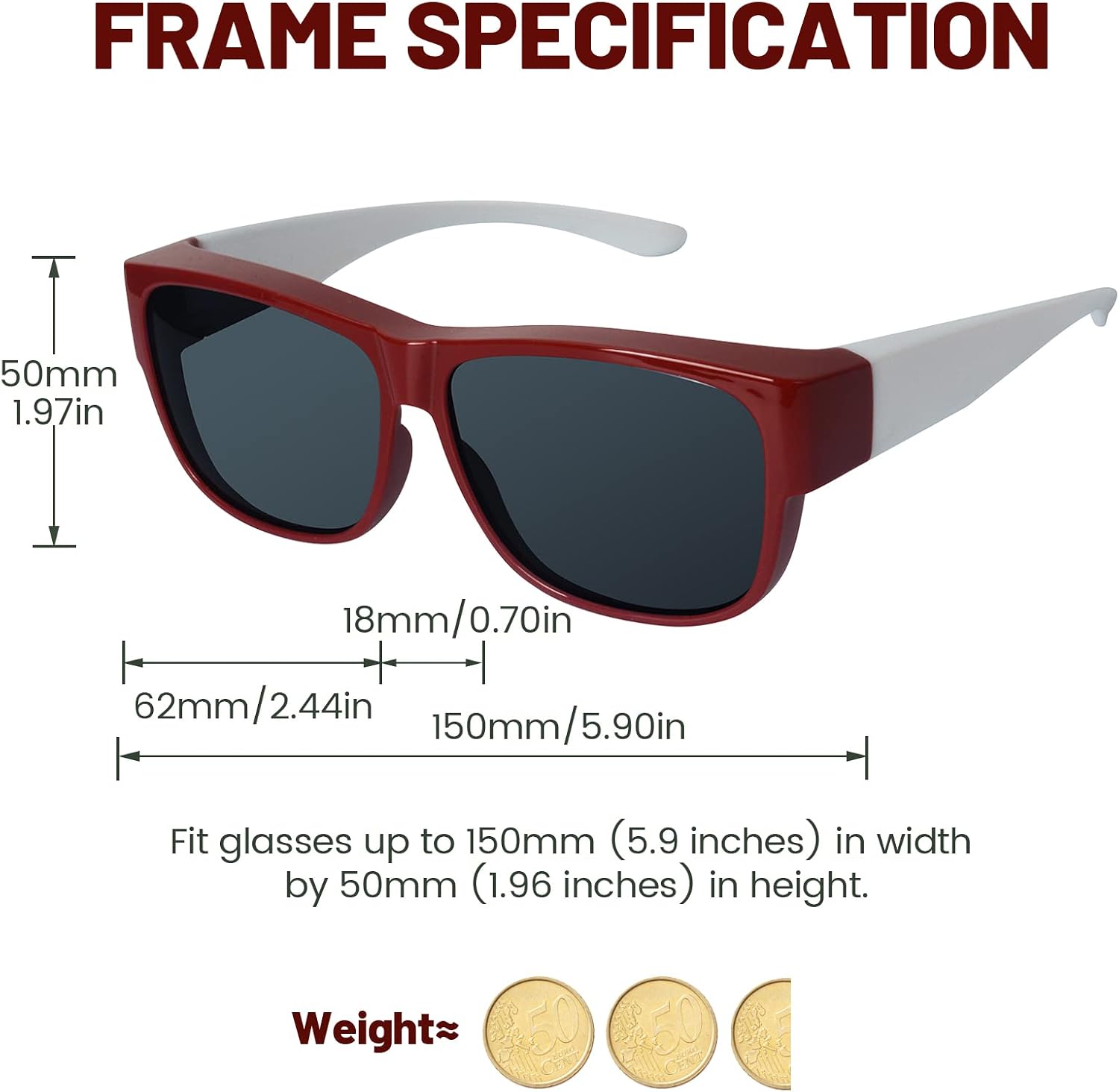 Detalle 2 de LVIOE Over Glasses Fit-over Sunglasses for Women/Men – Polarised Wrap Around Driving Sunglasses