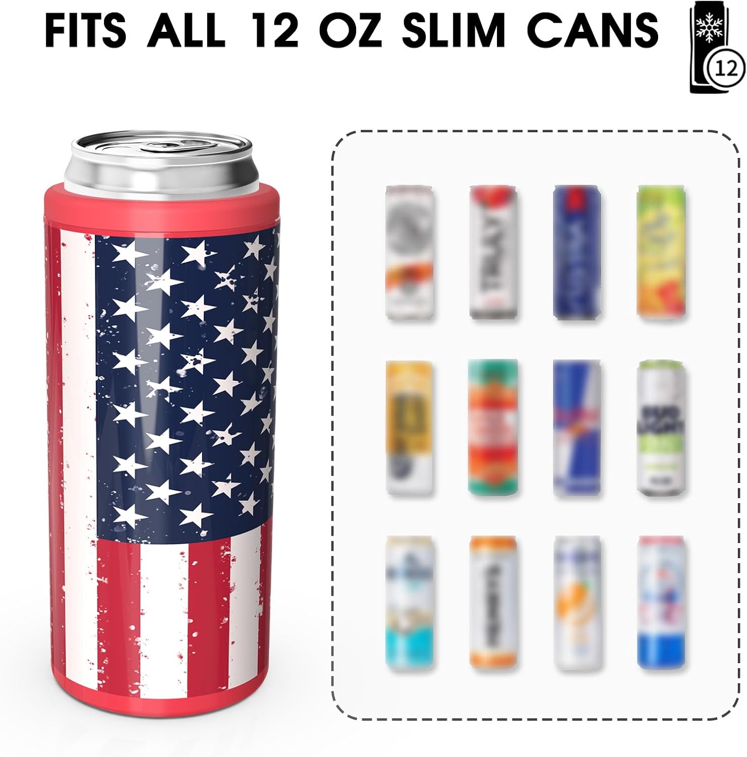 Thumbnail 2 de TILUCK Skinny Can Cooler: Stainless Steel Insulated Slim Can Cooler for 12 oz Cans