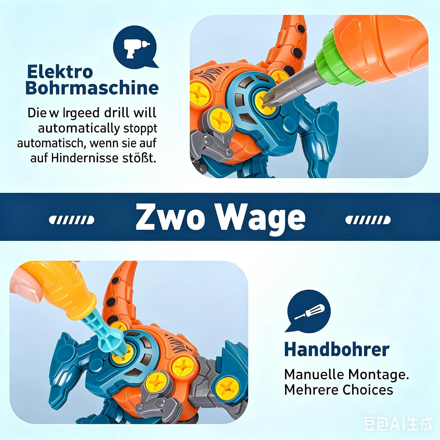 Detalle de Toyze CZKL dinosaurus-speelgoed met DIY-montage en beweegbare delen