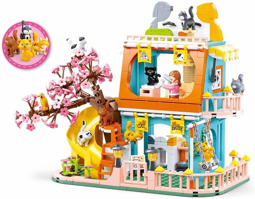Detalle de Sluban M38-B1089 Girls Dream – Cat House, plastikowy zestaw konstrukcyjny