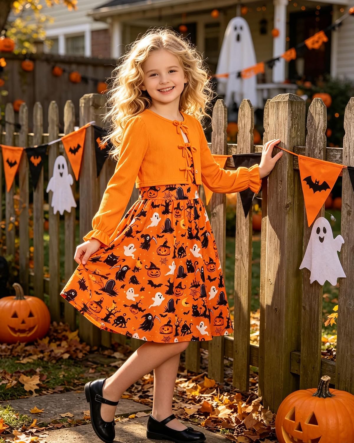 Detalle 1 de Funnycokid Girls Dress Set for Ages 5–12