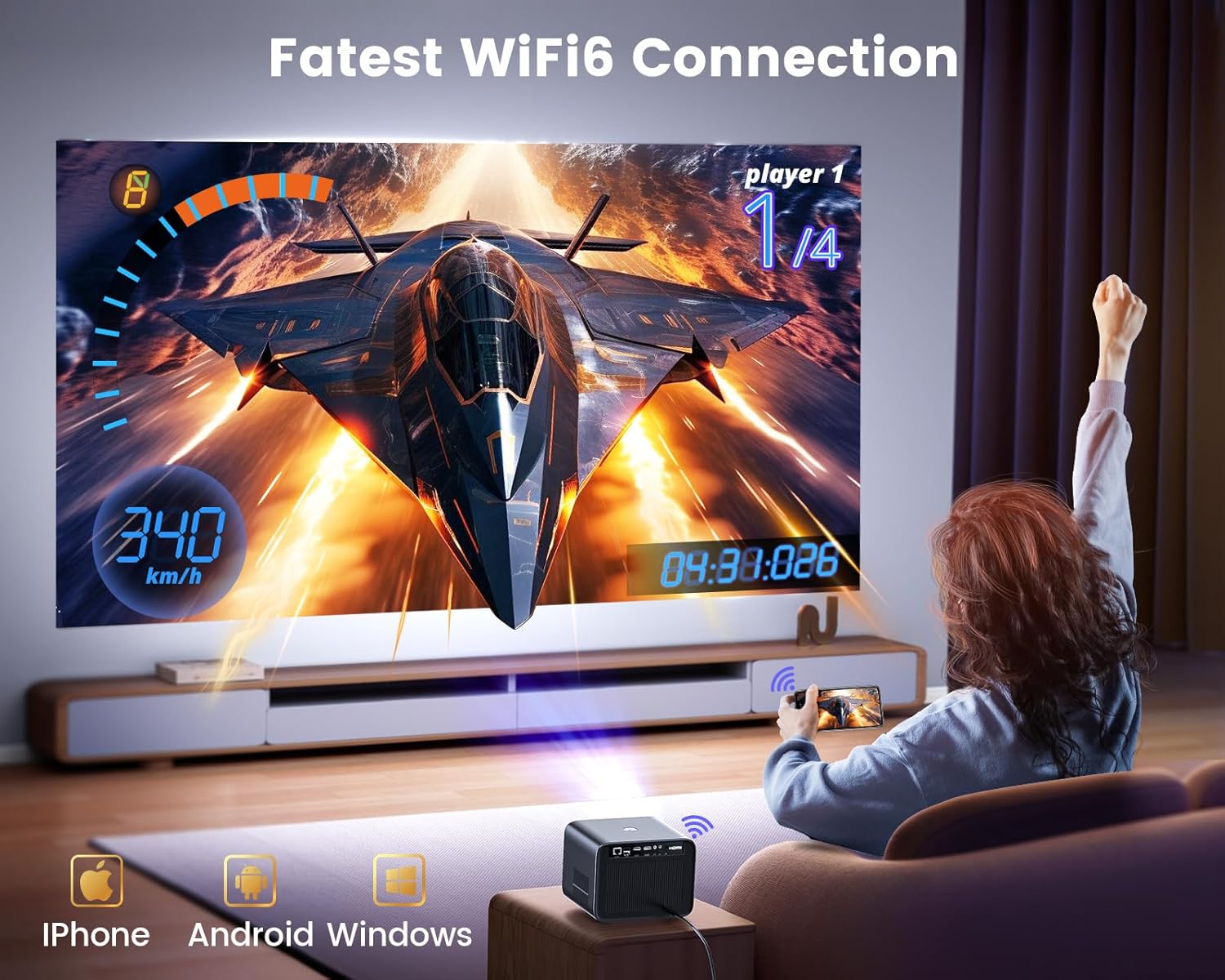 Thumbnail 5 de WiMiUS K9 1080P projector with Netflix access