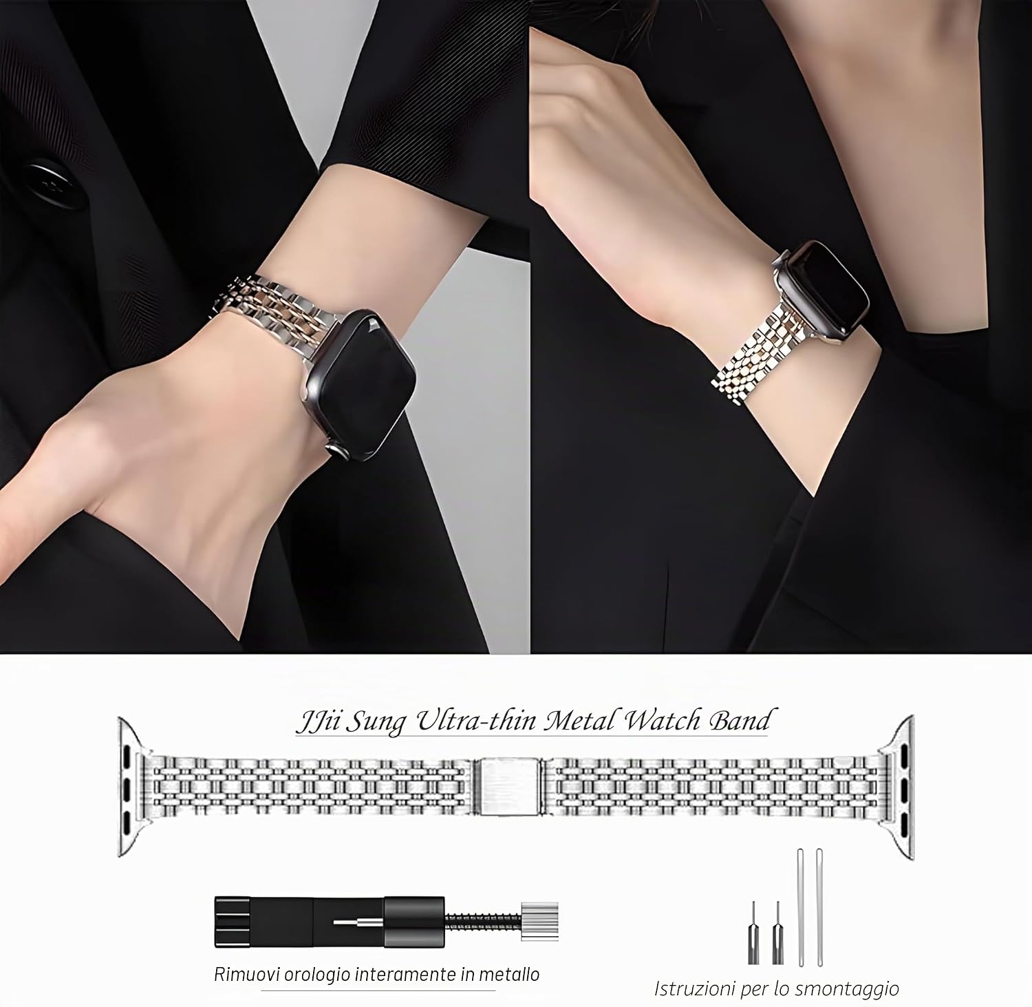 Detalle 2 de Towonshy cinturino sottile Apple Watch acciaio