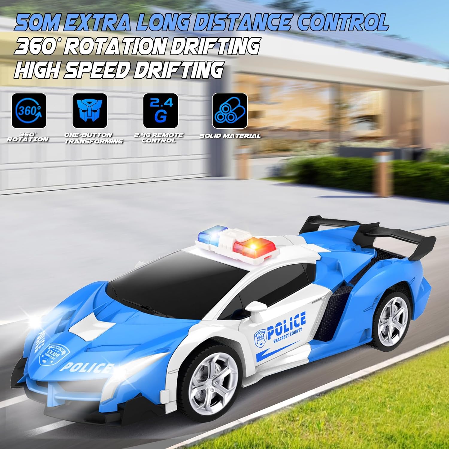 Detalle 2 de Britik Transforming RC Police Car 2 in 1