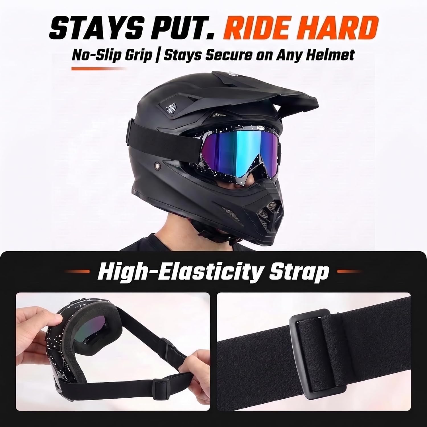 Thumbnail 5 de JAMIEWIN ATV Goggles: Anti-Fog, Dustproof Protection for Dirt Bikes and Off-Road Riding