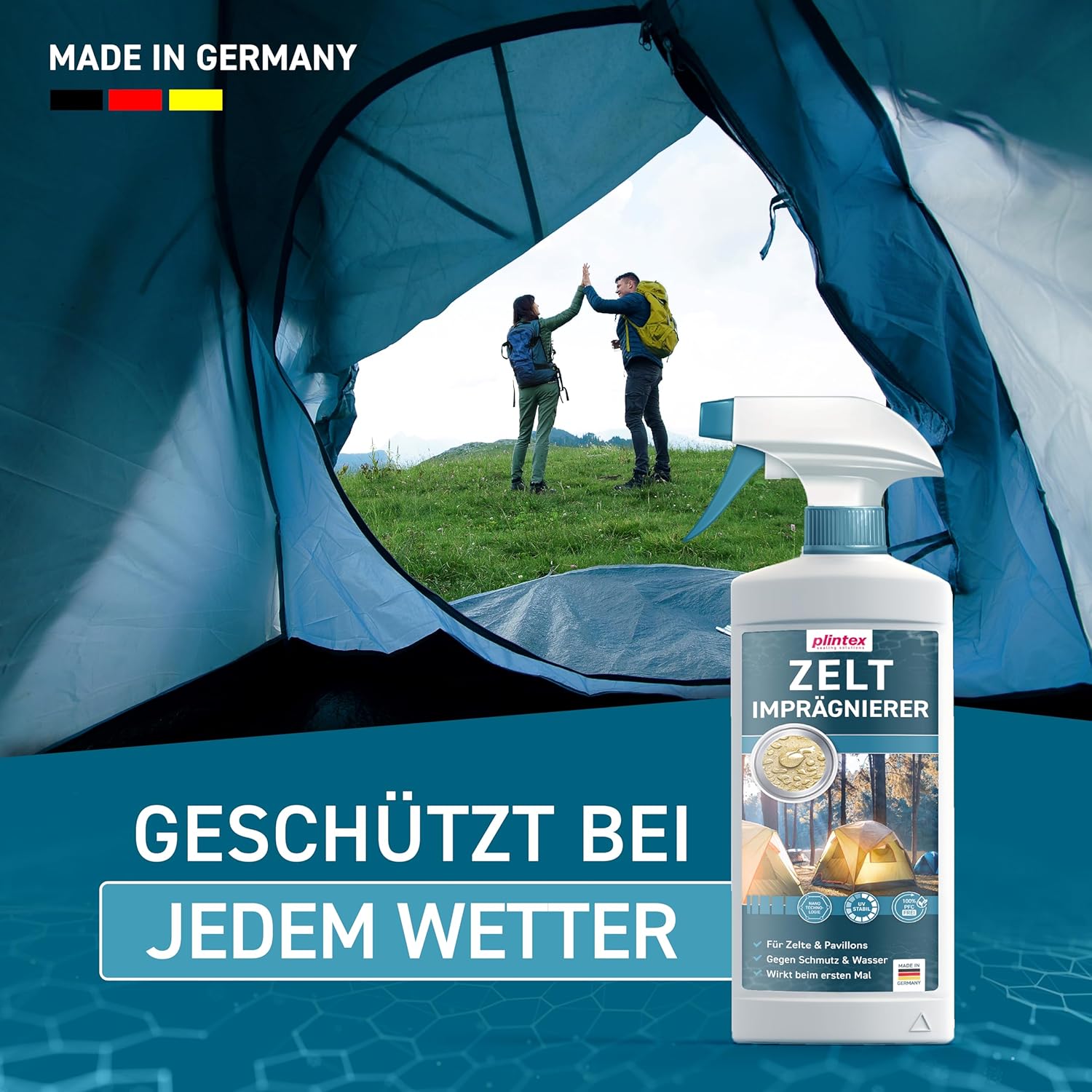 Thumbnail 6 de PLINTEX Zelt & Pavillon Imprägnierung 2x580 ml – Wasserdicht, atmungsaktiv und frei von PFCS