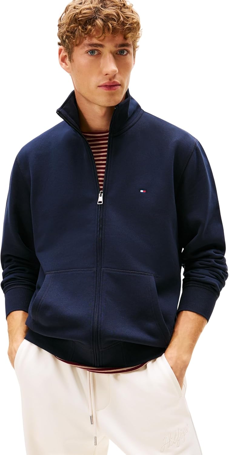 Thumbnail 5 de Tommy Hilfiger Men's Essential Fleece Stand Collar Zip-Through Sweatshirt
