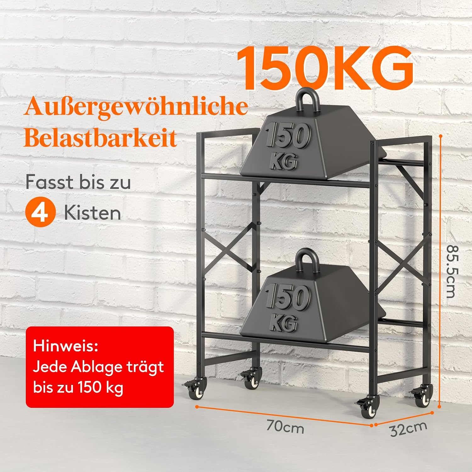 Detalle 2 de Lifewit Getränkekistenregal 4 Kisten mit Rollen